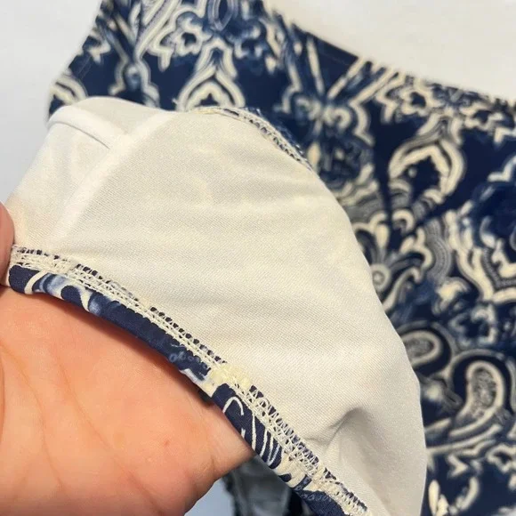 Catalina One Piece Swimsuit Padded Cups Blue Off White Geometric Pattern 18W/20W - Picture 5 of 7